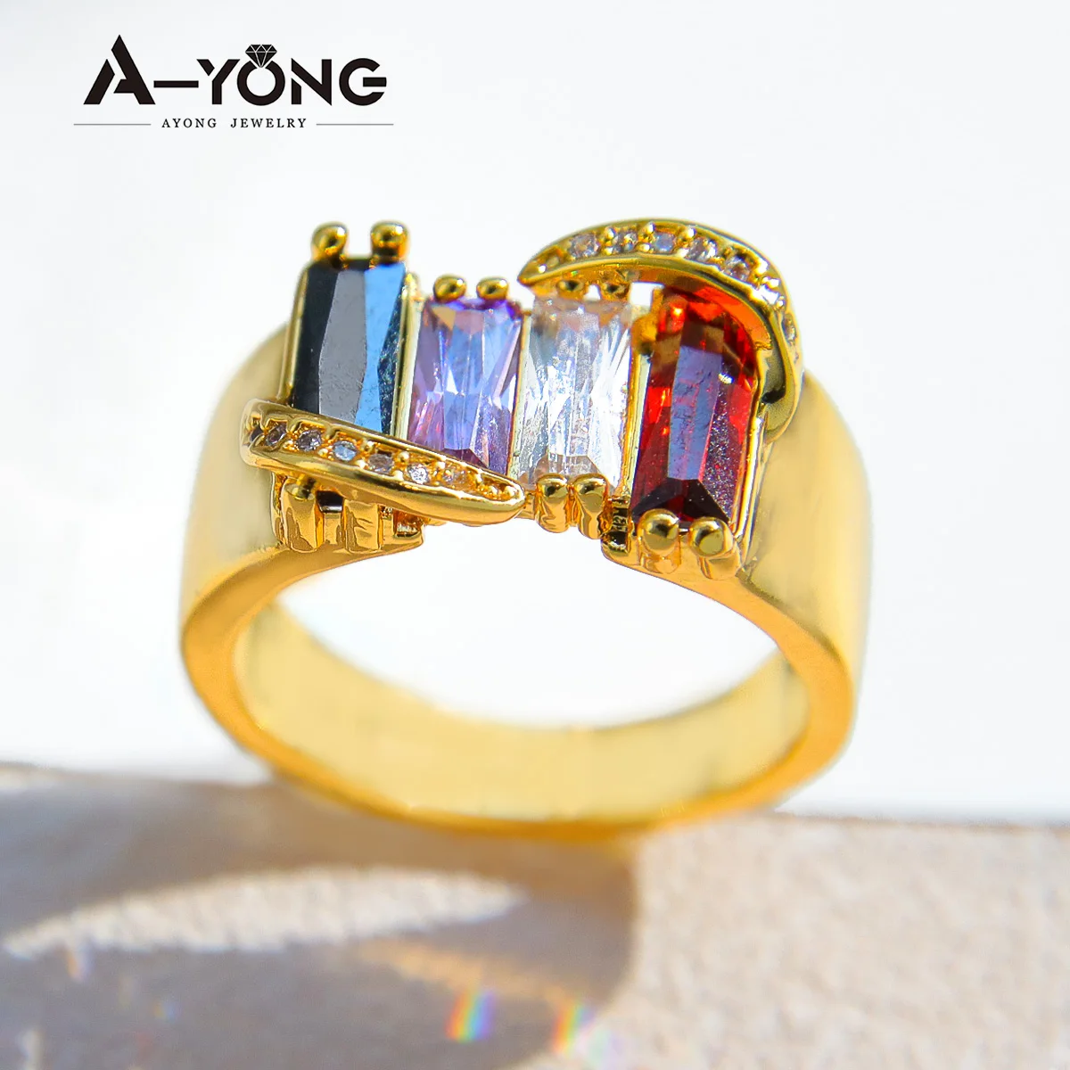 Luxus Dubai Zirkonia Große Ringe 21k Gold Überzogene Arabisch Hip Hop Paar Ringe Frauen männer Braut Hochzeit schmuck