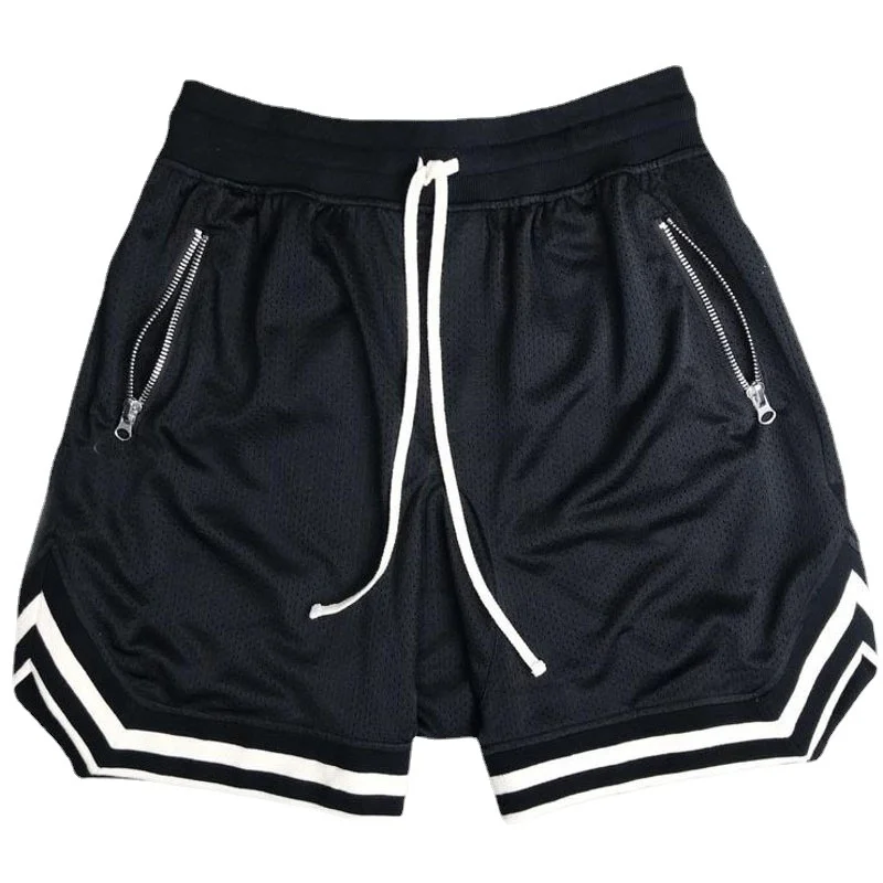 Men’s quick dry breathable mesh oversized basketball sports shorts black