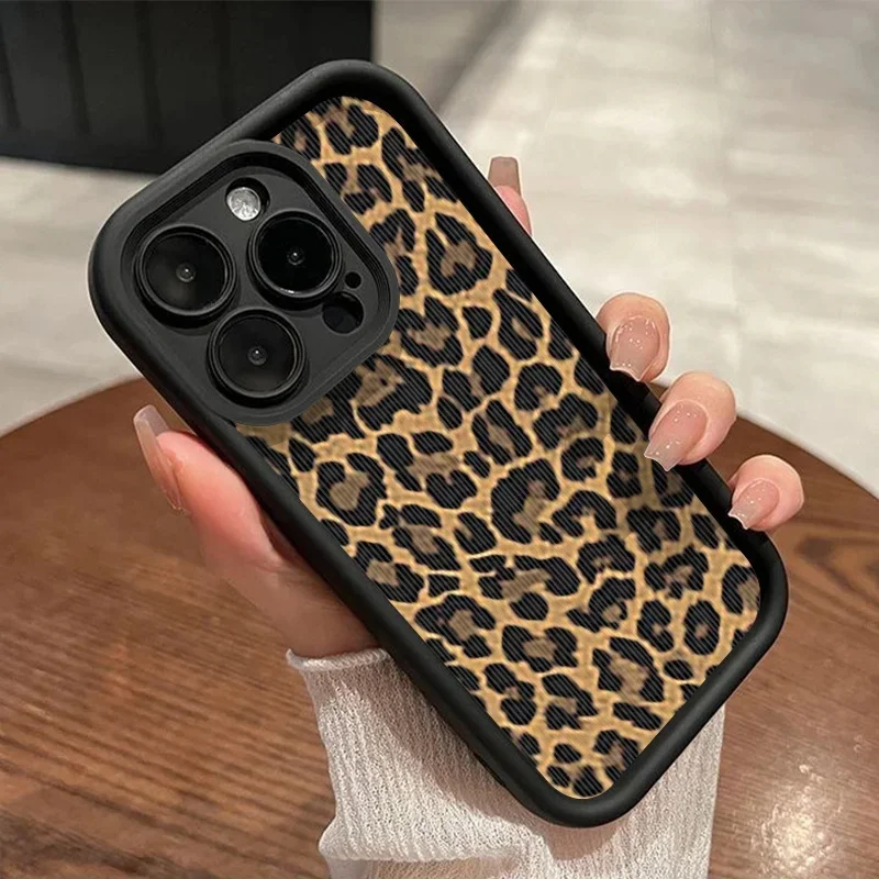 VIPAVA Custodia per telefono con stampa leopardata Pink Lip Kiss per
