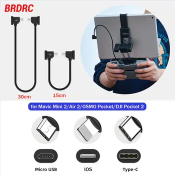 BRDRC DJI Mavic 3 Air 2S Mini2 데이터 케이블 드론 RC-N1 N2 컨트롤 태블릿 커넥터, DJI Pocket 2 IOS C타입 마이크로 USB