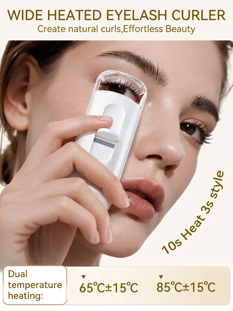 Electric Eyelash Curler Wide Mouth Rechargeable Eyelash Lifting Last 24H NTC Temperature Control Clip Portable Makeup Tool 10