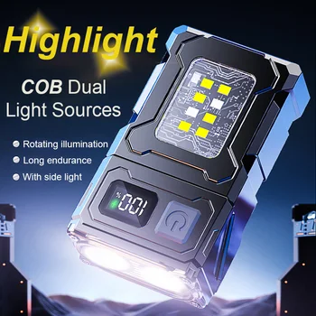Multifunctional COB LED Flashlight – Adjustable Angle Keychain Torch with Magnet 1