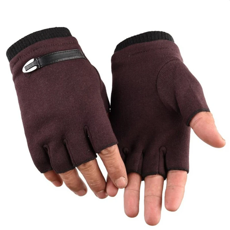 Man Fashion Half Finger Casual Fingerless Gloves Elastic Gloves Mittens Winter Warm For Male fingerless gloves