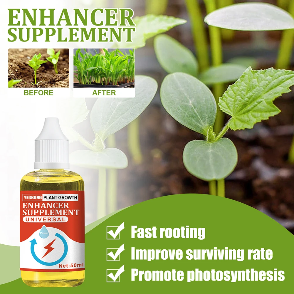 50ml Plant Growth Enhancer Supplement Fast Growing Garden Supplies for Flower Plant Sapling Fruit Tree Fertilizer Enhancer Blend