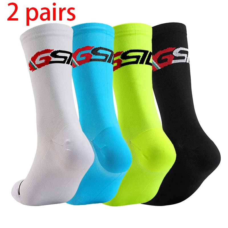 2 Pairs Bike Socks Men Nurse Compression Cycling For Women Mtb Guard
