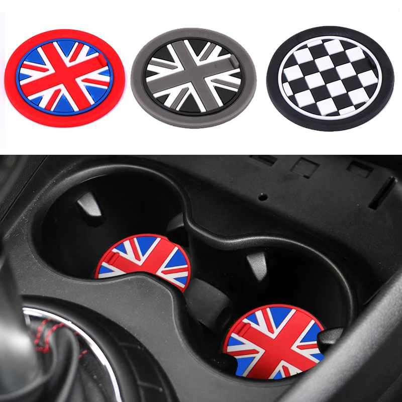 Car Grooved Coaster Silicone Cup Holder Mat For Mini Cooper F60 R60 F54 R55 F57 R57 R61 F55 F56 R56 R59 R58 Interior Accessories