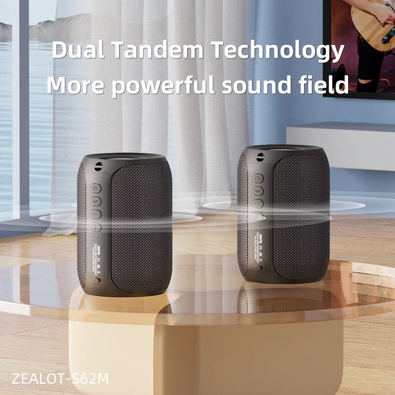 ZEALOT-S62M Karaoke Machine Portable Bluetooth 5.3 Speaker System 1-2 Wireless Microphones Home Family festival Gifts