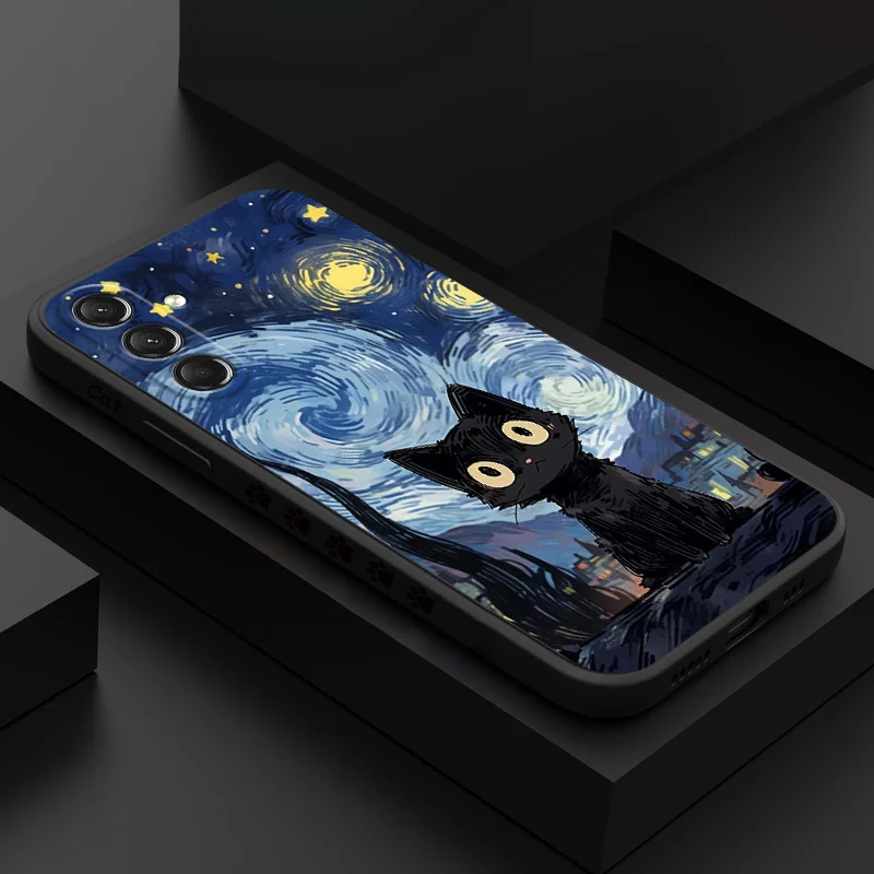 Starry Cat Phone Case - Celestial Feline Design Cover