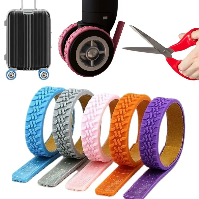 Silicone Luggage Wheel Protectors - Silent Wheel Guard Covers and Travel Accessories (Set of 4)