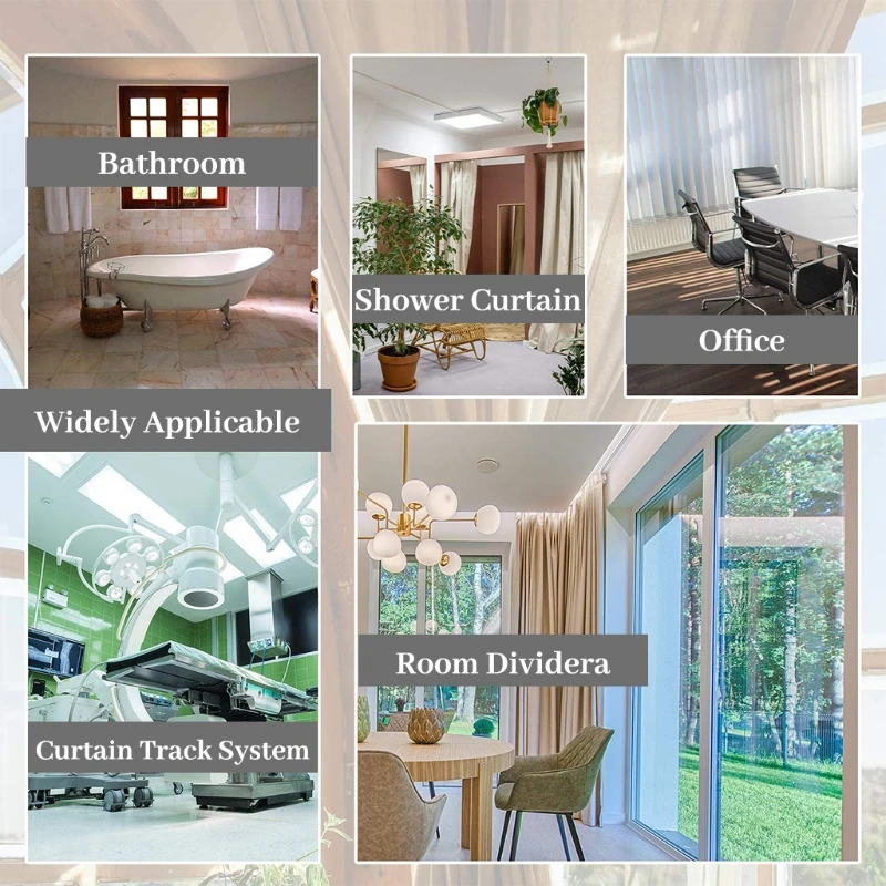 2m/78.74'' Multi-purpose Ceiling Curtain Track Curved Curtain Track for L/U Shape Bay for Windows, With Mounting