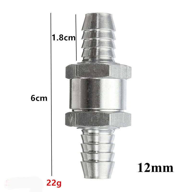 Fuel Non Return Check Valve 6/8/10/12mm Aluminium Alloy Petrol Diesel Water Fuel Line One Way for Peugeot Renault