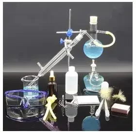 

Glass Essential Distillation Size Teaching Lab Steam Hydrosol Equipment Small Chemistry Distilling Apparatus Oil 150ml