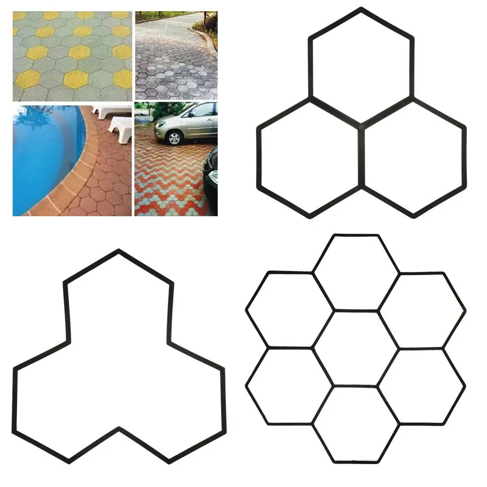 Plastic Stone Road Paving Floor Pavement Lawn Decoration Concrete Molds Cement Mould DIY Garden Path Beton Brick Maker