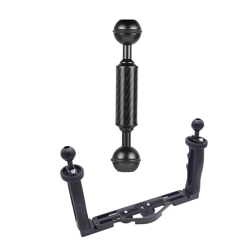

Dual Handheld Stabilizer Diving Underwater Camera Housings Tray/Grip With Carbon Fiber Float Extension Arm