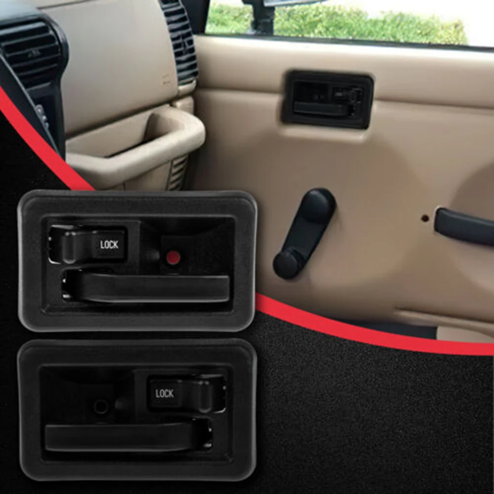 

Interior Inside Door Handle 1 Pair 55176476AB 55176477AB ABS Accessory Black LH & RH Replaces High Quality New