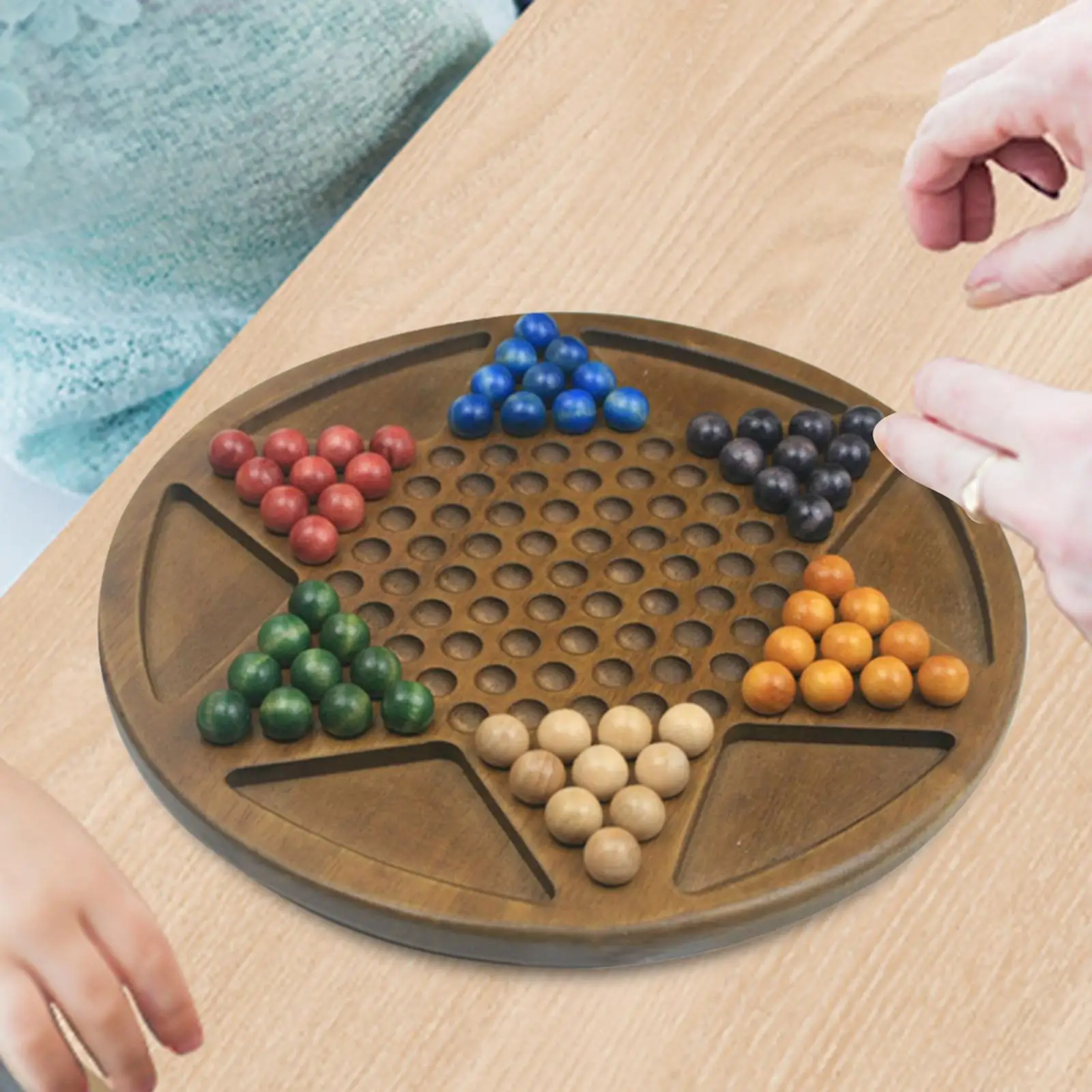Chinese Checkers Fun Game Toy for Ages 6+ Handcraft 13.78 Inches Board Games