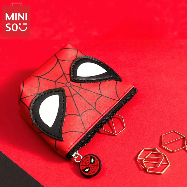 MINISO Marvel Coin Purse with Zipper Trapezoid Key Holder Pouch Small Wallet  for Women Girls, Red Spiderman - Walmart.com