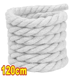 Premium Thick Cotton Twisted Shoelaces (White -120cm)