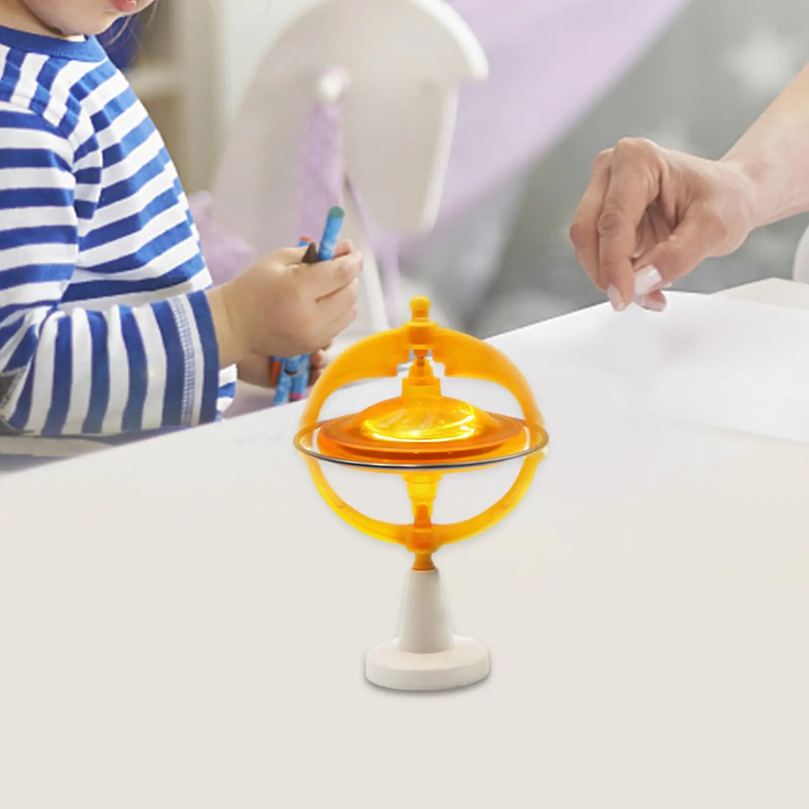 Flashing Gyroscope with Pull String Colorful Decompression Educational Gift Gyro Toy for Children Toddlers Girls Boys Teens Kids