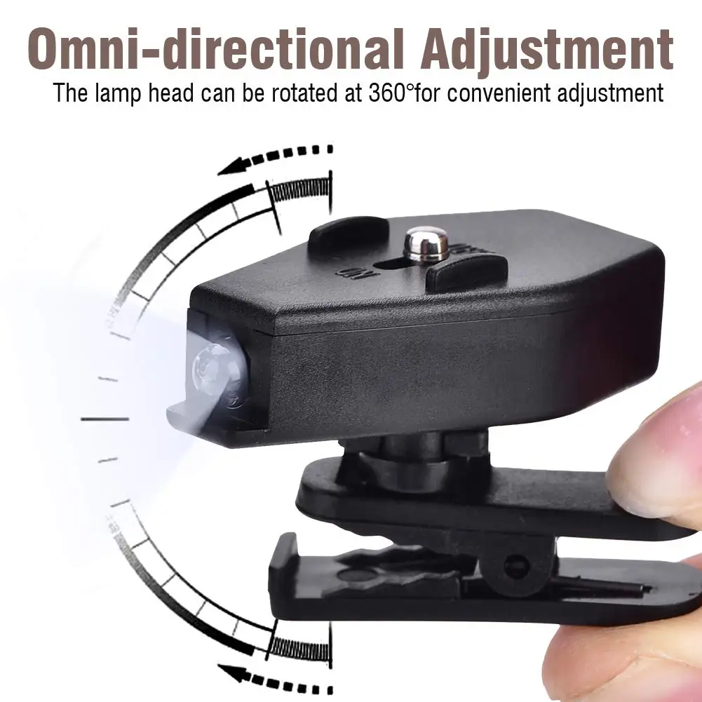 1Pair Adjustable Mini Flashlight Universal Glasses Reading Lamp Portable Eyeglass Clip Lantern Eyeglass Flexible Reading Light