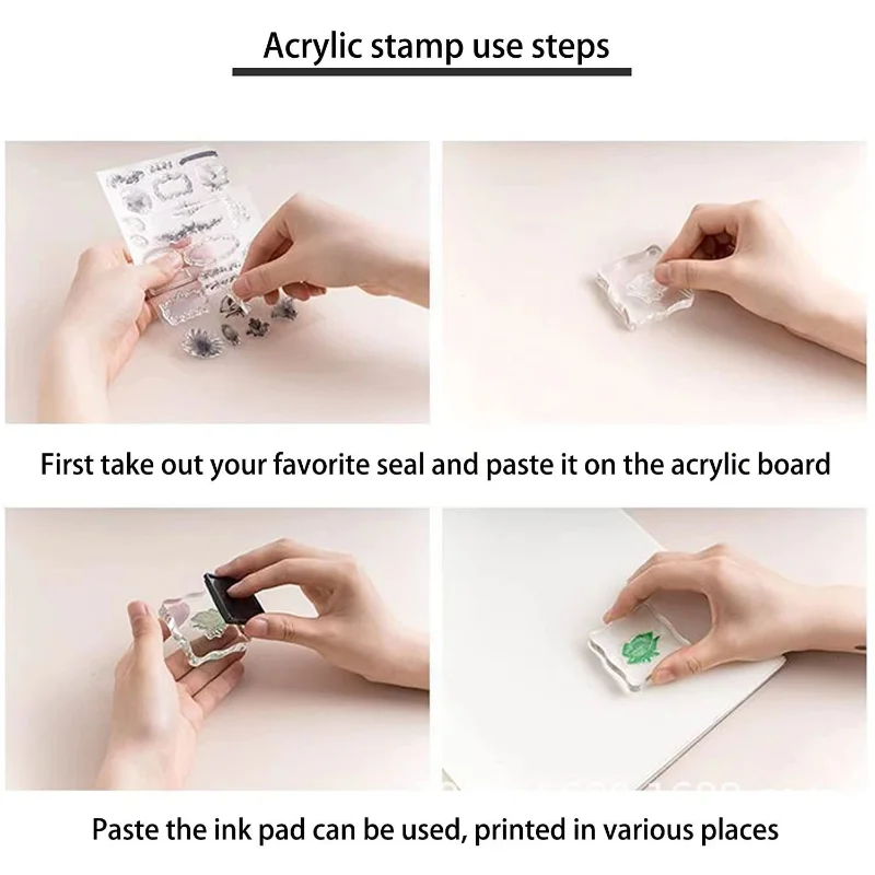 Clear Stamps Clear Rubber Stamps Acrylic Stamp Block for Transparent Seal Stamp DIY Scrapbooking