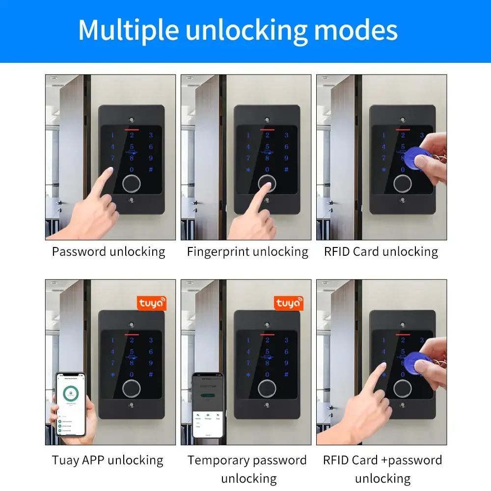 Biometric Standalone Door Access Control System WIFI Tuya Digital RFID Proximity Card Reader Smart Fingerprint EM Access Control
