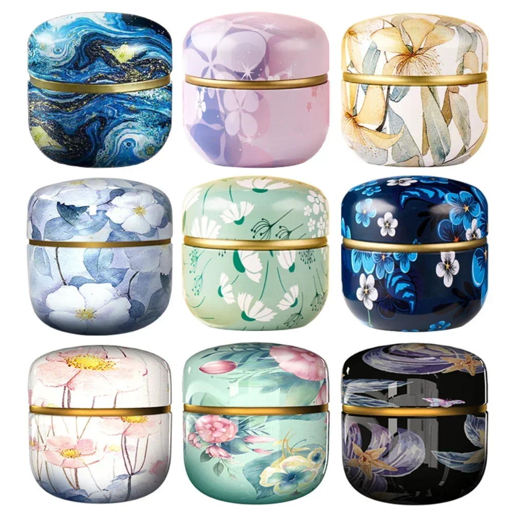 Storage box Candle Cans Tea Caddy Tea Box Containers Coffee Candy Snacks Small Sealed Jars Tin Mini Portable Packaging Teaware