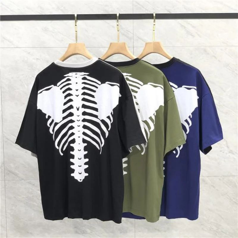 

23SS Patchwork Skeleton Printing KAPITAL T Shirt Men Women EU Size 100% Cotton Fashion Summer KAPITAL Top Tees