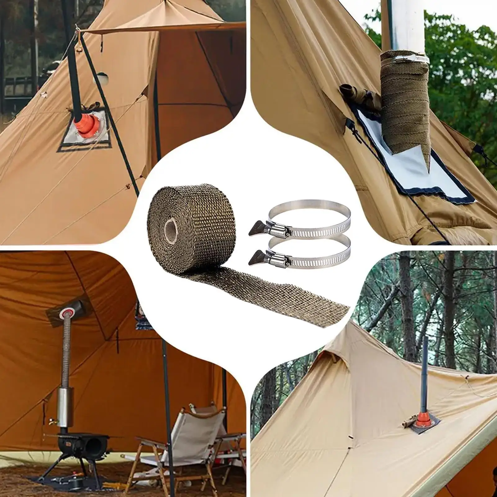 Pipe Wrap Anti-Scald Tube Protector Anti-Scalding Removable Pipe Wrap Tape For Heater Fireplace Stove Electrical Wire Furnace