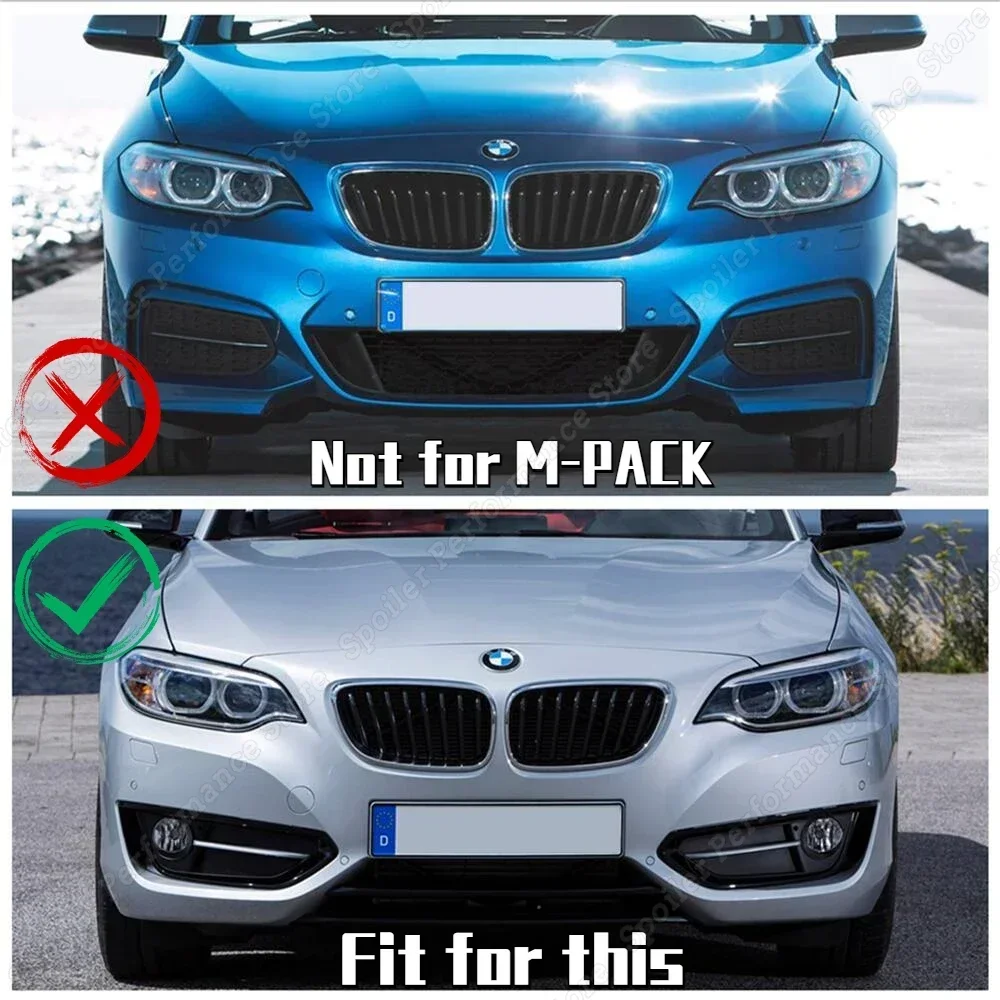 PP Front Stoßstange Splitter Lip für BMW F22 F23 218d 218i 220d 220i 225d  228i Körper Kit Spoiler ABS Diffusor canard Tuning 2014-2021