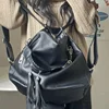 Miyagawa 2023 Spicy Girl Backpacks Vintage Soft Leather Large Capacity Multiple Backing Functions Adjustable Shoulder Tote Bag 6