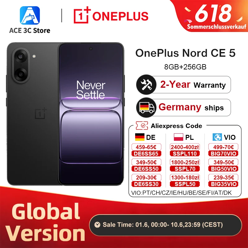 Globalna wersja smartfona OnePlus Nord CE 5 5G z EU za $257.3 / ~955zł