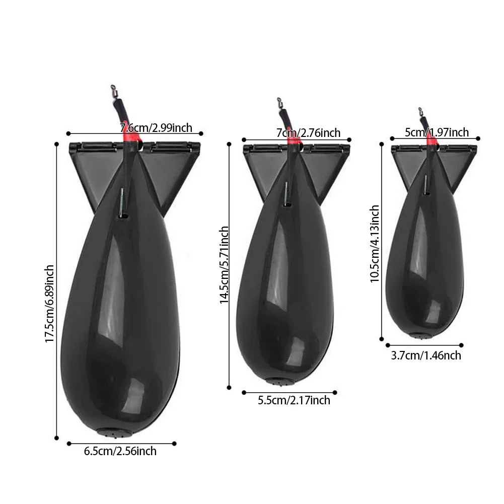 1Pc Carp Fishing Rocket Feeder Spod Bomb Float Lure Bait Holder Spomb Pellet Rockets Feeders Position Gear Accessories S M L