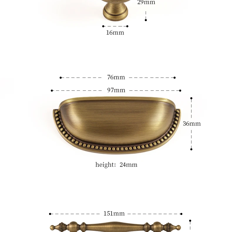 cabinet knob brass antique finish 30mm furniture hardware