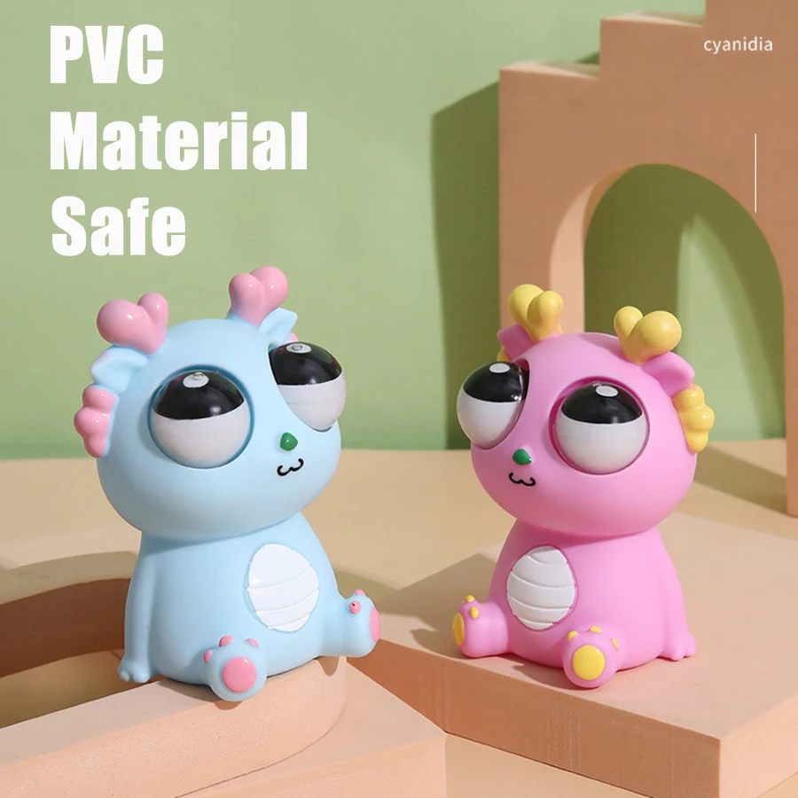 Squeeze The Head, Pop The Eyes! Weird & Satisfying Dragon Fidget Toy Pop-Out Eye Dragon Squeeze Toy Stress Reliever