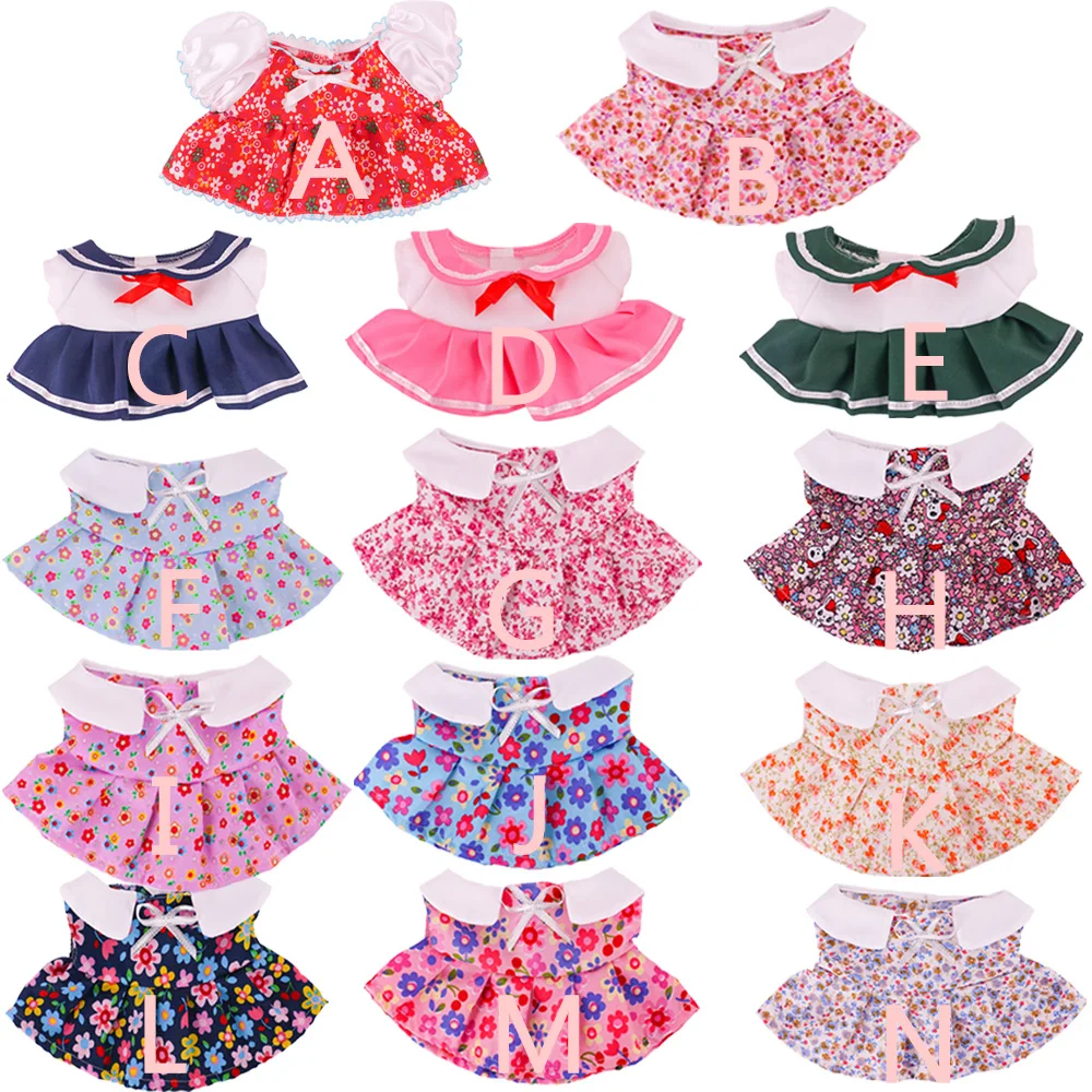 Doll Clothes Plush Toy Accessories 30Cm Doll Lalafanfan Clothes For Duck 2Set Kawaii Skirt Overalls For Yellow Duck Doll Clothes Plush Stuffed Toy lafa Accessories