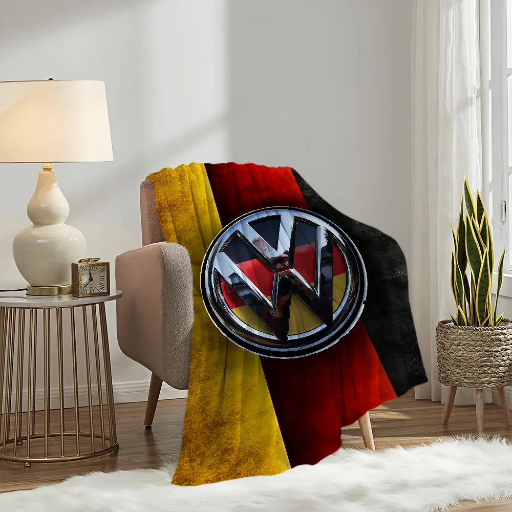 Warm Soft Plush Nap Blankets Sofa V-V-VW-Car for Living Room Luxury Office Bedroom Home Travel Kid Fashion Birthday Gift Flannel 6