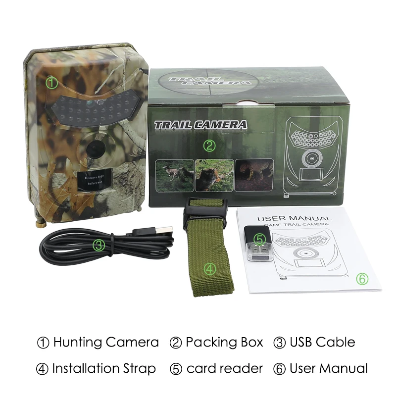 Outdoor Hunting Trail Camera 12MP Wild Animal Detector HD Waterproof Monitoring Infrared Heat Sensing Night Vision,hunting trail camera,trail camera