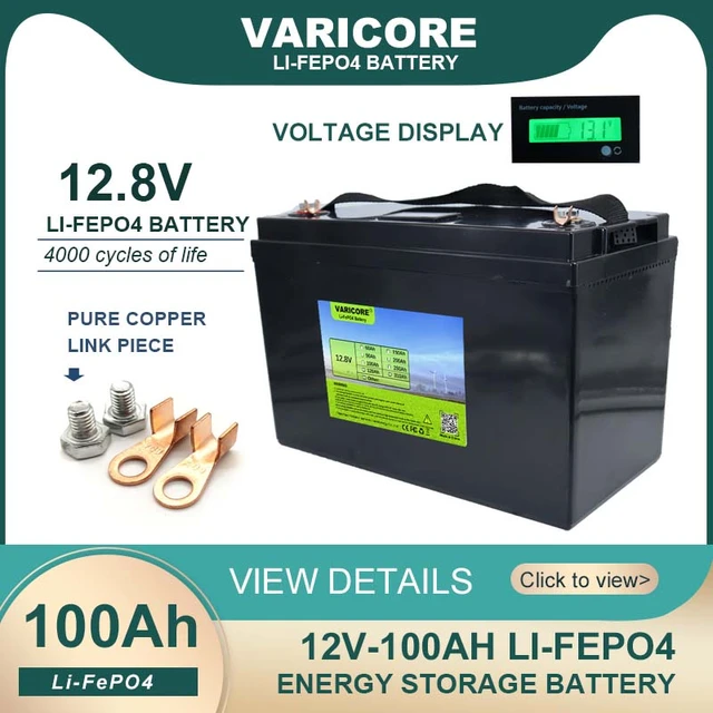 Batería de litio de ciclo profundo 12V 100AH ​​para Solar RV EV
