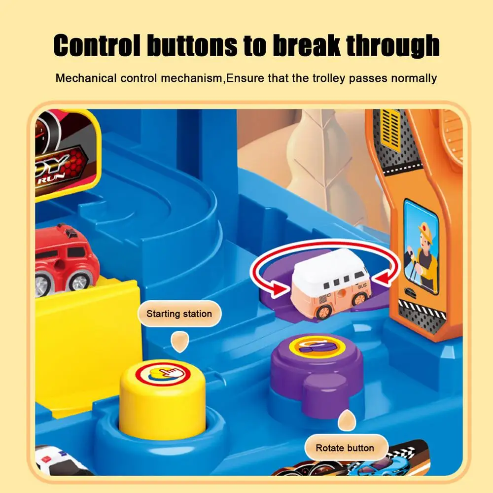 Race Car Tracks Car Adventure Game Mechanical Interactive Train Toy Puzzle Car Track Playsets Kids Toys Gifts