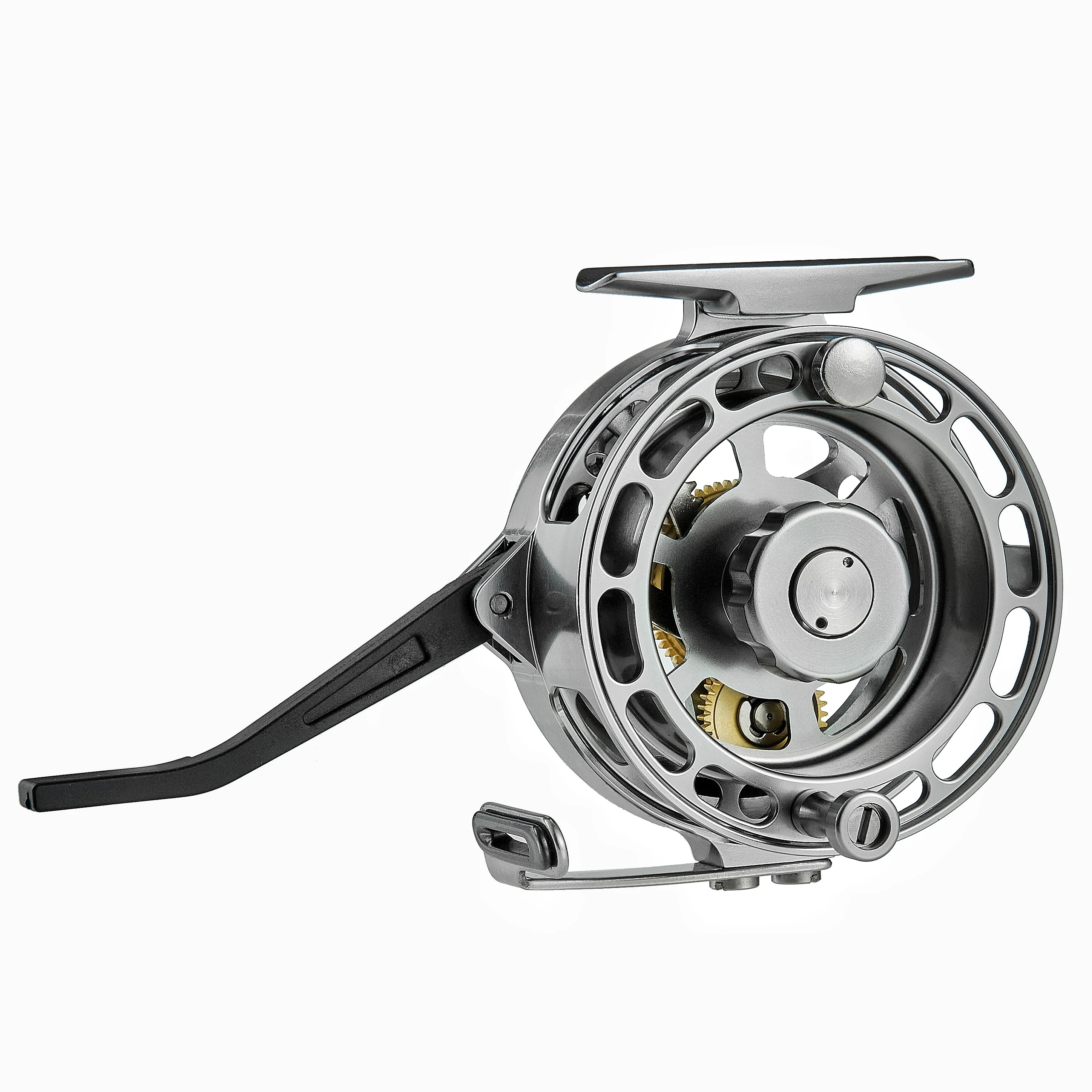 Automatic Fly Fishing Reel Made of CNC Machined Aluminum 75mm Out Diameter  Large-Arbour for Nymph Fishing Freshwater