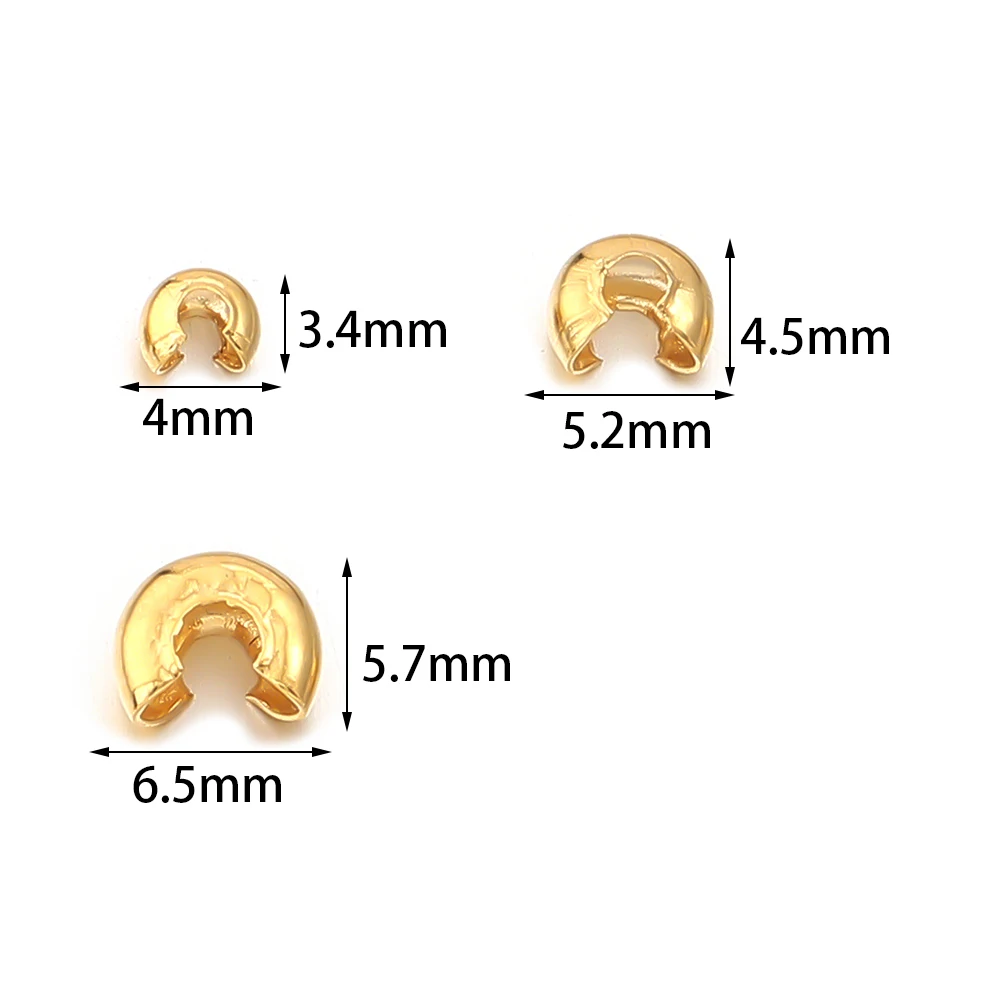 20-40 teile/los 3/4/5mm Edelstahl Offene Quetschperlen Endperlen Stopper Spacer Perlen Für Schmuck Machen Liefert quetschperlen – Detail 1