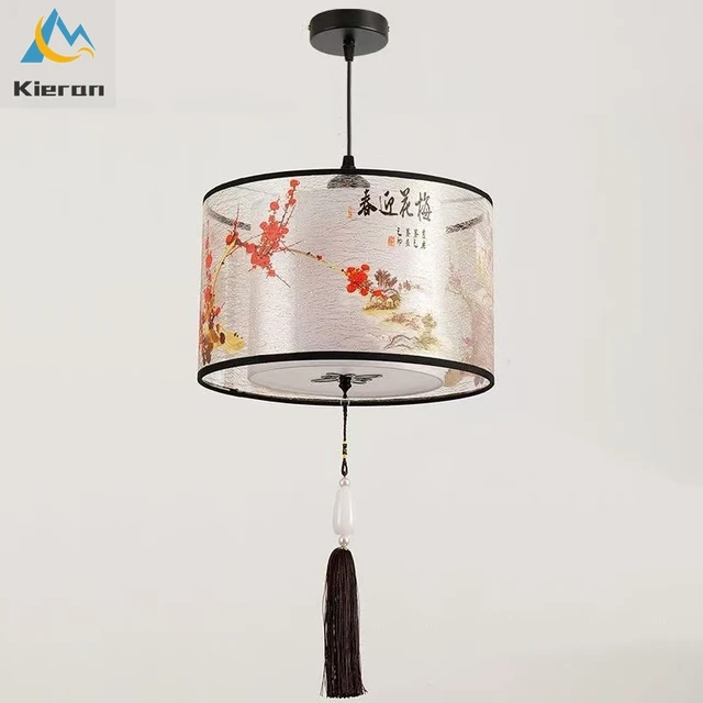 Lampadario a LED in tessuto moderno nordico, soggiorno, camera da letto, KTV, lampada a sospensione da comodino, decorazione della stanza, lampada a sospensione in stile cinese 2