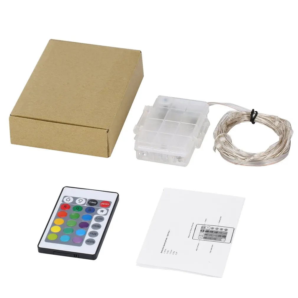 

Водонепроницаемая светодиодная гирлянда 4 м 40 светодисветодиодный s RGB на батарейках с дистанционным управлением внутренний Декор уличная садовая коляска Рождественская елка