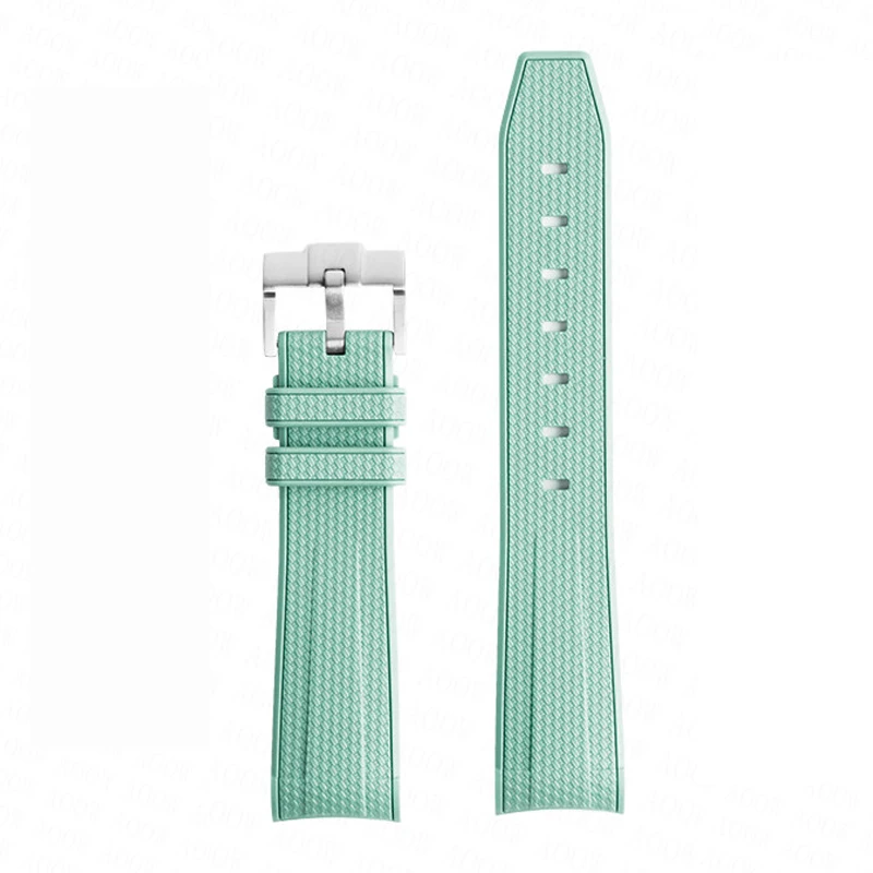 Premium 20mm Rubber Silicone Watch Band with Curved End Design
