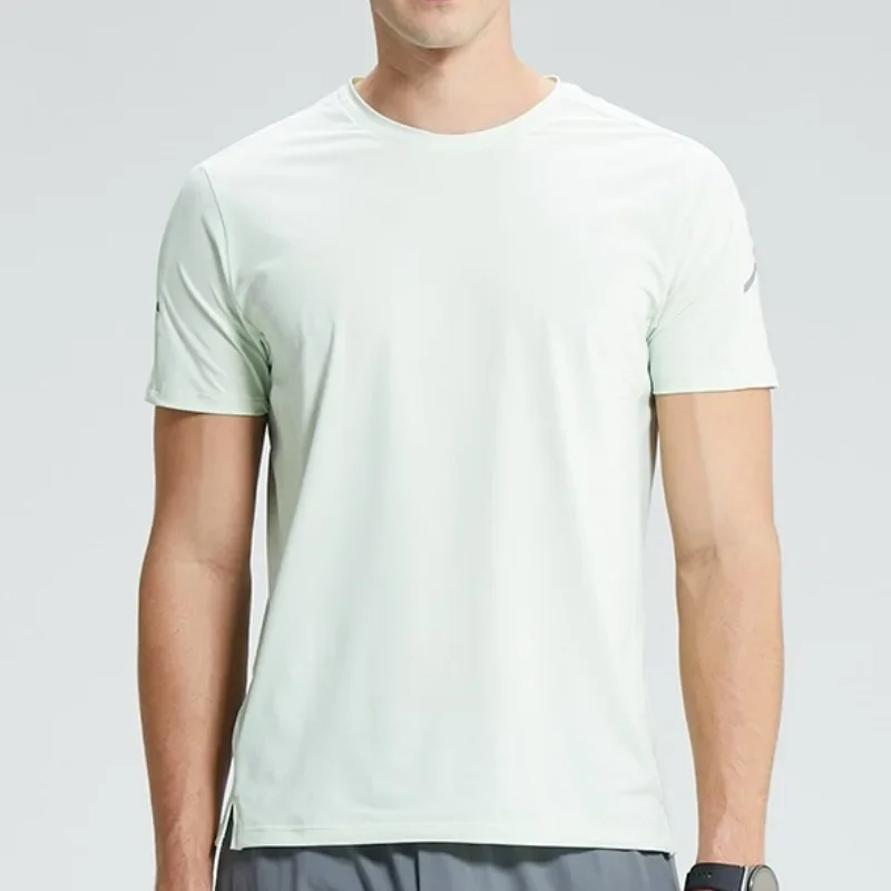 Mens Fitness Running T-shirt Gym Jogging Sports Clothes Male High Quality Fitness Short Sleeve Top Elastic Quick Dry Sports Tees
