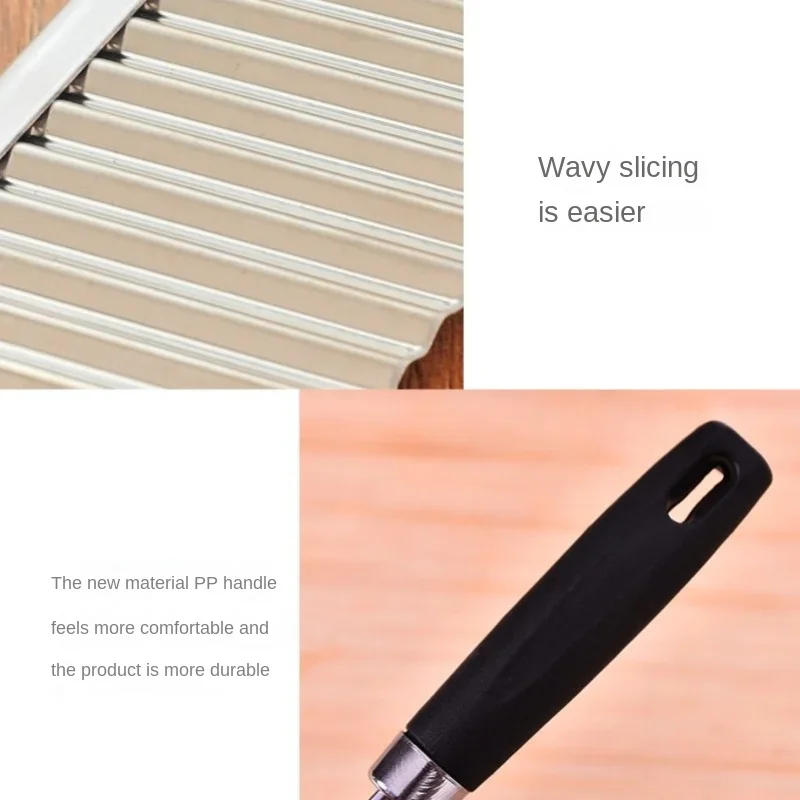 Vegetable Fruit Cutter Potato Wavy Edged Knife Stainless Steel Kitchen Gadget French Fries Machine