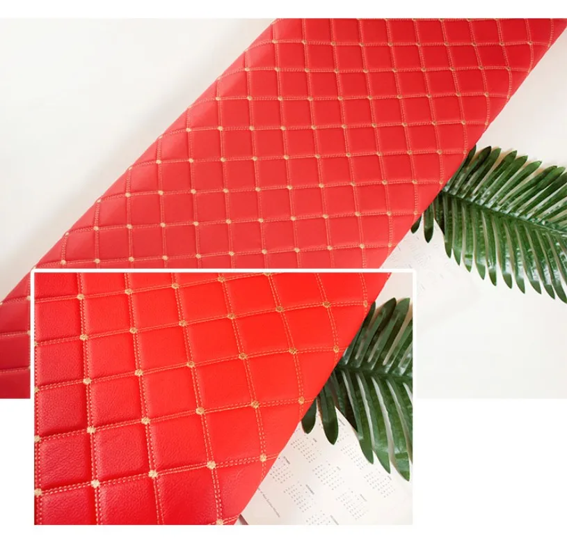 100x160cmcm Thick PU Leather Fabric For Car Floor Artificial Synthetic Leather Sponge Quilted Car Interior Craft Material