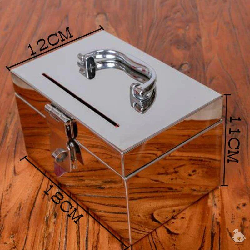 

Stainless Steel Coin Money Box Large Adult Kids Large Capacity Piggy Bank for Paper Money Safe Spaarpot Home Decoration DG50MB