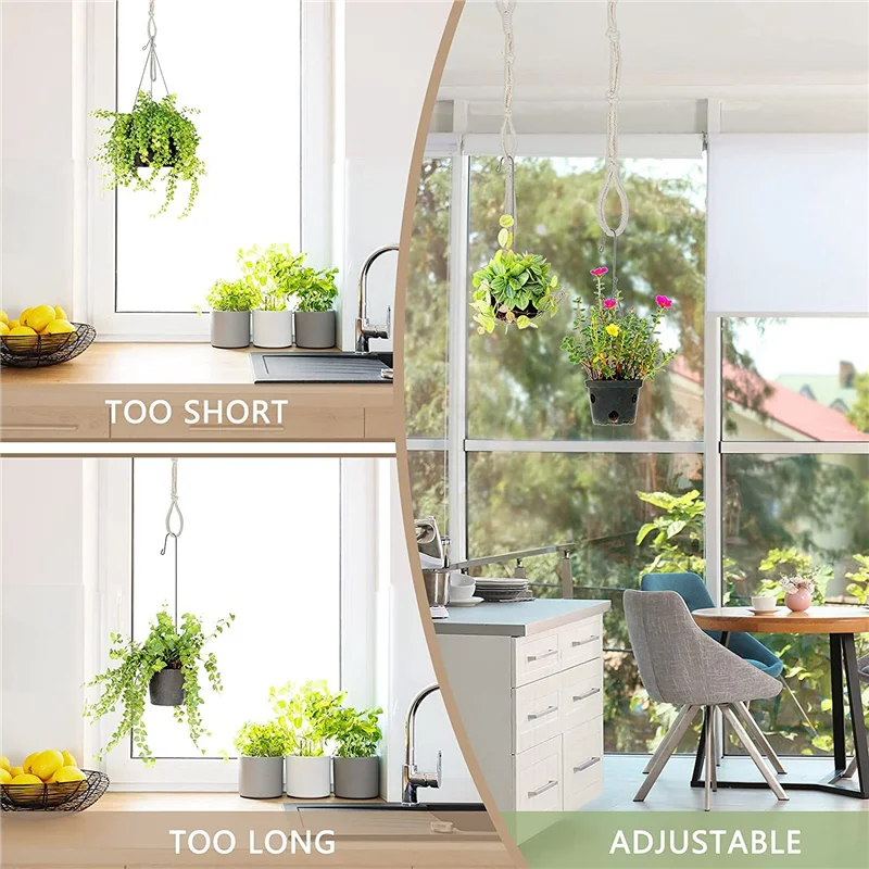 4 Pieces Macrame Plant Hanger Extender Rope Hanging Basket Extender Hanging Pot Holders